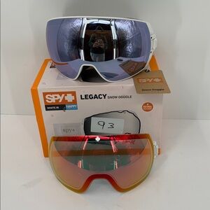 SPY Optic Legacy Snow Goggles glasses ski adult low light lens Legacy White new